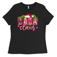 Black Pink Christmas Mama Claus Ladies Tee - FaDigitalArtStudio