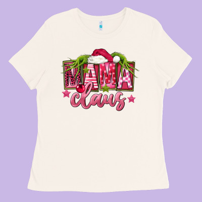 Pink Christmas Mama Claus Ladies Tee Designed By Fadigitalartstudio
