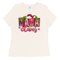 Bone Pink Christmas Mama Claus Ladies Tee - FaDigitalArtStudio