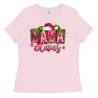 Bubblegum Pink Pink Christmas Mama Claus Ladies Tee - FaDigitalArtStudio