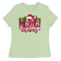 Matcha Pink Christmas Mama Claus Ladies Tee - FaDigitalArtStudio
