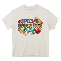 Cream special education crew Heavy Core Tee - CowGirlArtShop