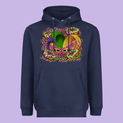 Mardi Gras Mask King Cake Heavyweight Hoodie Designed By Ranaportraitstore
