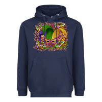Navy mardi gras mask king cake Heavyweight Hoodie - RanaPortraitStore