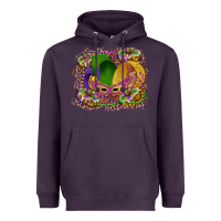 Plum mardi gras mask king cake Heavyweight Hoodie - RanaPortraitStore