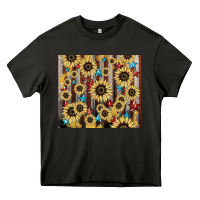 Asphalt America flag sunflower star tumbler Heavy Core Tee - HowdyJamesFarm