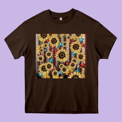 America Flag Sunflower Star Tumbler Heavy Core Tee Designed By Howdyjamesfarm