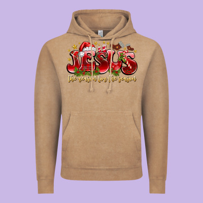 Jesus The Reason For The Season Vintage Hoodie Designed By Cowhidedigitalart