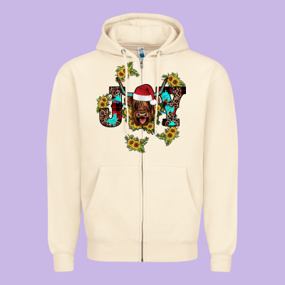 Joy Sunflower Zipper Hoodie Designed By Jahusdesignshop