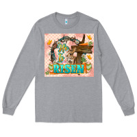 Heather Grey Easter Day He is risen 20oz skinny Long Sleeve Tee - LillyAllenDesigns