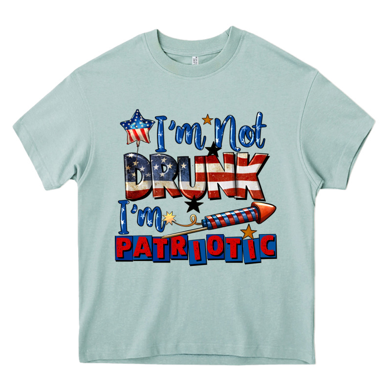 I'm Not Drunk I'm Patriotic 4th Of July Heavy Core Tee by CowGirlArtShop | Teevron