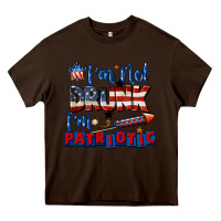 Chocolate Brown I'm not drunk i'm patriotic 4th of july Heavy Core Tee - CowGirlArtShop