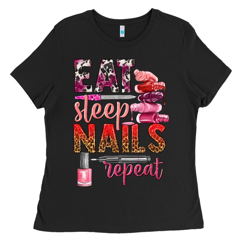 Eat Sleep Nails Repeat Bbs Ladies Tee by BundleAndBundleShop | Teevron