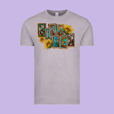 Western Blessed Vintage Tee Designed By Fadigitalartstudio