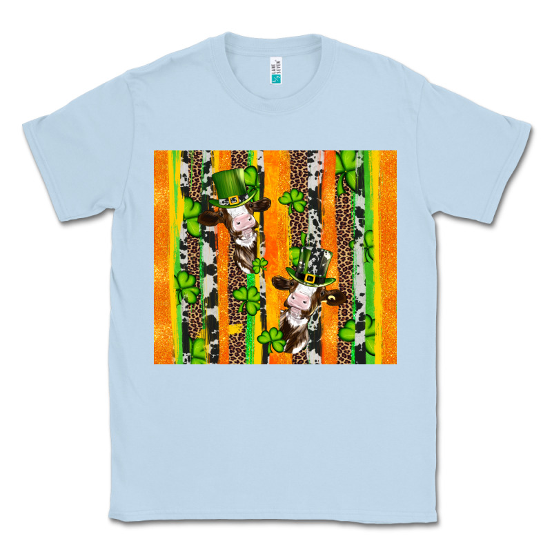 St Patricks Cow And Shamrock With Cowhide Classic Tee by Artiststas | Teevron