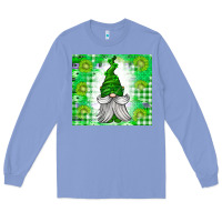 Colony Blue St. Patricks Day Gnome Long Sleeve Tee - CowhideDigitalArt