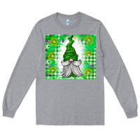 Heather Grey St. Patricks Day Gnome Long Sleeve Tee - CowhideDigitalArt