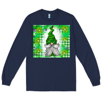 Navy St. Patricks Day Gnome Long Sleeve Tee - CowhideDigitalArt