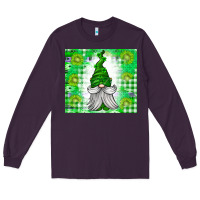 Plum St. Patricks Day Gnome Long Sleeve Tee - CowhideDigitalArt