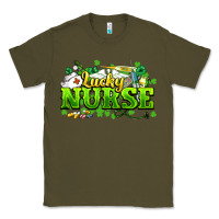 Army Green Lucky Nurse St. Patrick's Day Classic Tee - HowdyJamesFarm