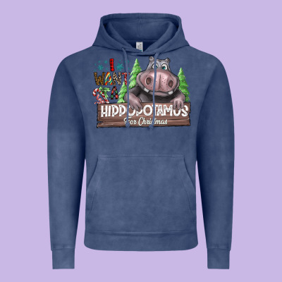Iwant Hippopota Maps For Christmas Vintage Hoodie Designed By Cowhidedigitalart