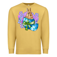 Antique Gold easter bunny egg flowers Premium Sweatshirt - RanaPortraitStore