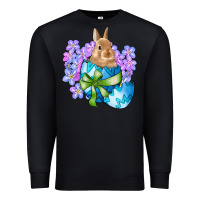 Black easter bunny egg flowers Premium Sweatshirt - RanaPortraitStore