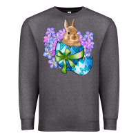 Charcoal Heather easter bunny egg flowers Premium Sweatshirt - RanaPortraitStore
