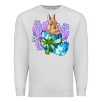 Dove Grey easter bunny egg flowers Premium Sweatshirt - RanaPortraitStore