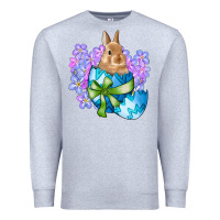 Heather Grey easter bunny egg flowers Premium Sweatshirt - RanaPortraitStore