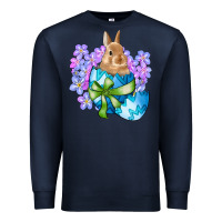 Navy easter bunny egg flowers Premium Sweatshirt - RanaPortraitStore