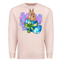Pale Pink easter bunny egg flowers Premium Sweatshirt - RanaPortraitStore