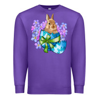Purple easter bunny egg flowers Premium Sweatshirt - RanaPortraitStore