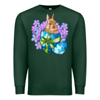 Sports Green easter bunny egg flowers Premium Sweatshirt - RanaPortraitStore