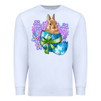 White easter bunny egg flowers Premium Sweatshirt - RanaPortraitStore