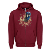 Burgundy watch the time Zipper Hoodie - artisFamous