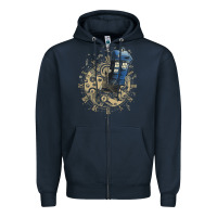 Navy watch the time Zipper Hoodie - artisFamous