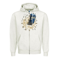 Oatmeal Heather watch the time Zipper Hoodie - artisFamous