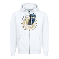 White watch the time Zipper Hoodie - artisFamous