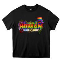 Black We are all human Heavy Core Tee - CowGirlArtShop