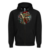 Black indian headdress Zipper Hoodie - JahusDesignShop