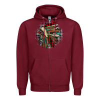 Burgundy indian headdress Zipper Hoodie - JahusDesignShop