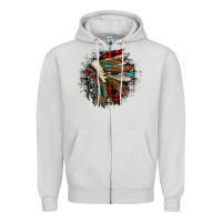 Dove Grey indian headdress Zipper Hoodie - JahusDesignShop