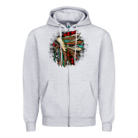 Heather Grey indian headdress Zipper Hoodie - JahusDesignShop