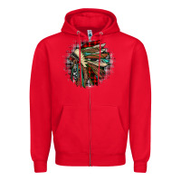 Red indian headdress Zipper Hoodie - JahusDesignShop