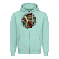 Seafoam indian headdress Zipper Hoodie - JahusDesignShop