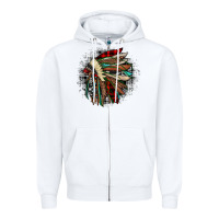 White indian headdress Zipper Hoodie - JahusDesignShop