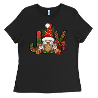 Black joy christmas with gnome bbs Ladies Tee - BundleAndBundleShop