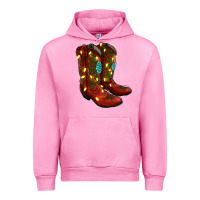 Fuchsia Pink Western Christmas Boots Urban Hoodie - RanaPortraitStore