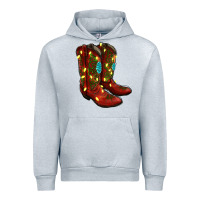 Heather Grey Western Christmas Boots Urban Hoodie - RanaPortraitStore